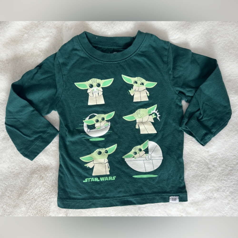 Baby Gap Star Wars Grogu Long Sleeve Top, Size 18-24 Months